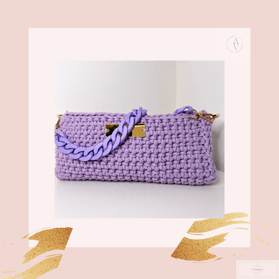 purple love- baguette bag