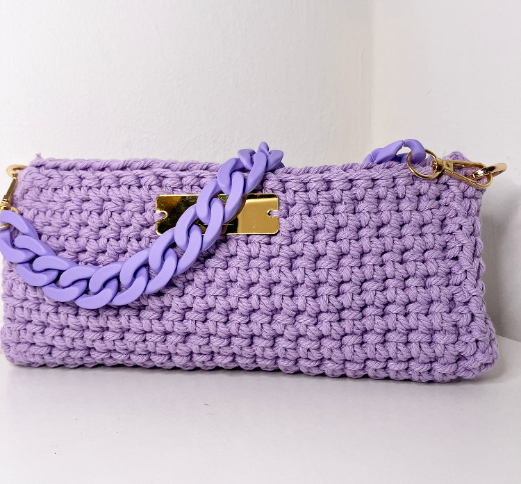 purple love- baguette bag