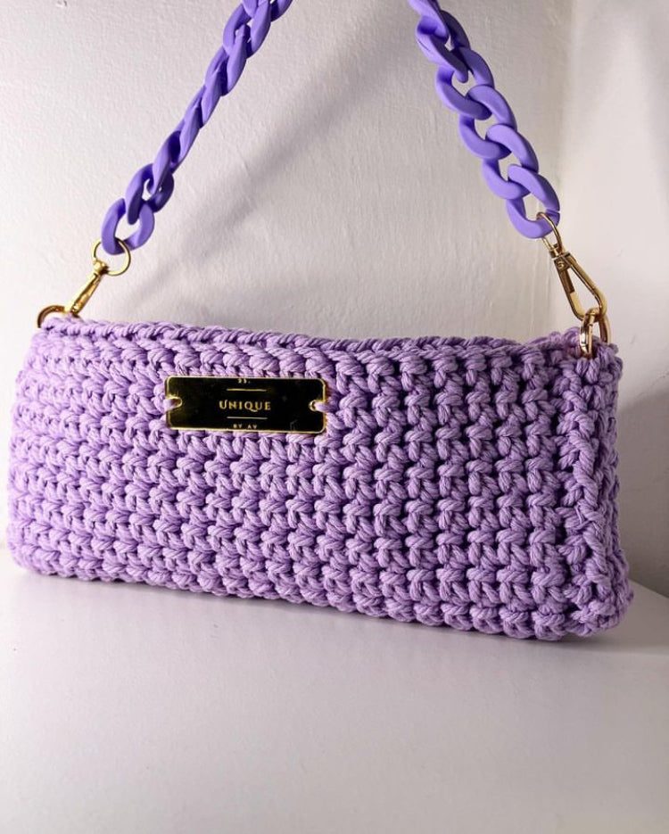 purple love- baguette bag